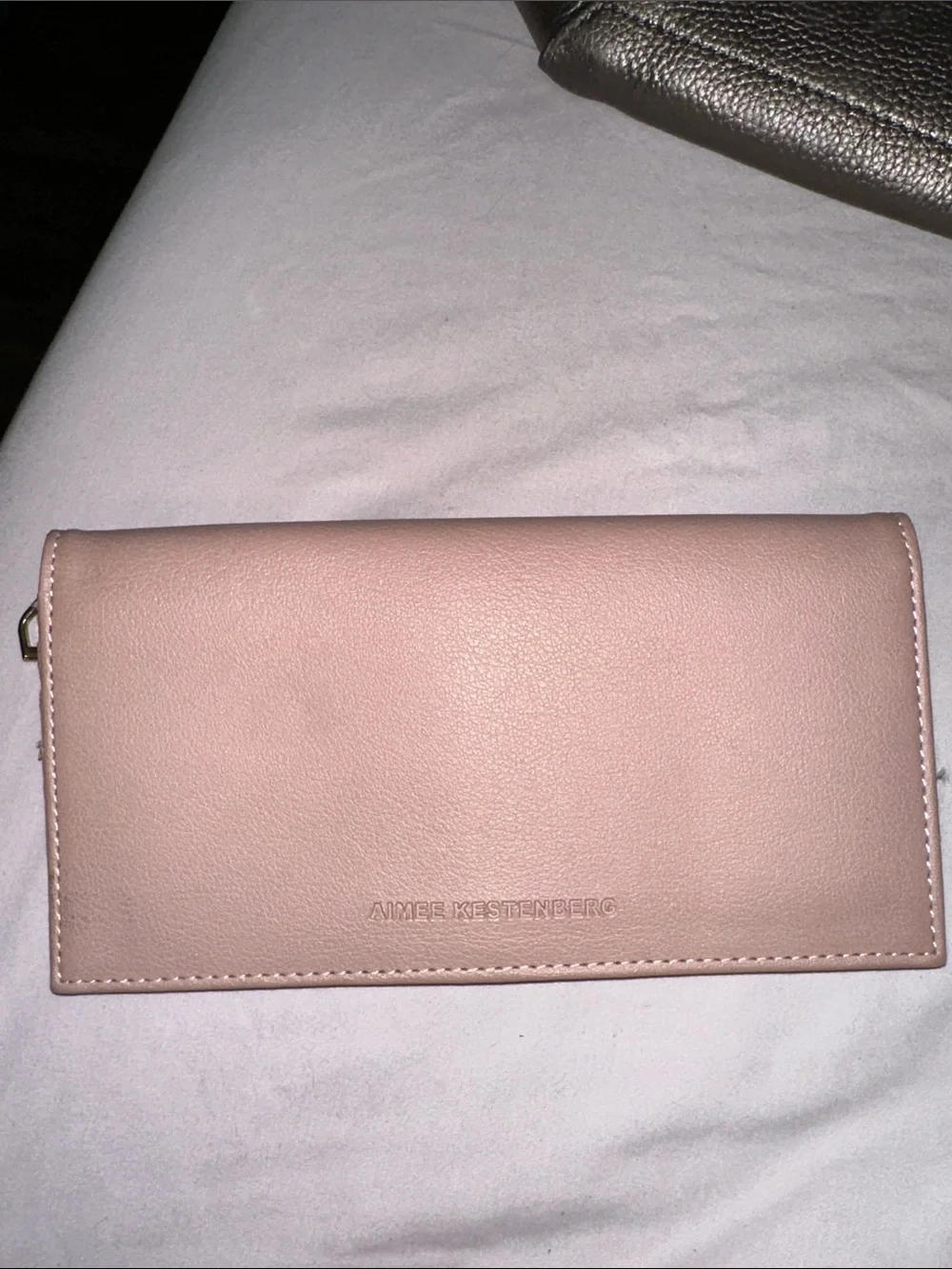 Aimee Kestenberg Blush pink Leather wallet gold acc soft and like new